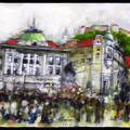 Franc Vozelj - Prešernov trg v Ljubljani, 1939 - 2017