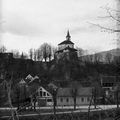 Domači Kamnik z okolico - pogled z južne strani  na kapelo na Malem gradu leta 1935 - F 1935 41 2 008