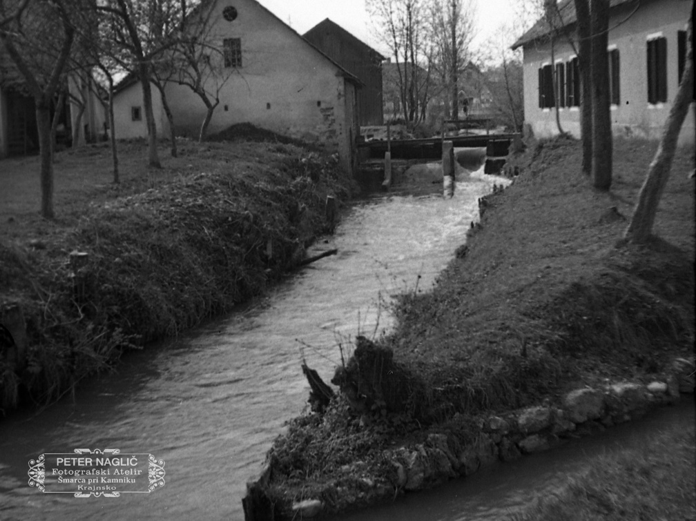 Iztek Nagličevega kanala nazaj v mlinščico leta 1938 - F 1938 1 5 011