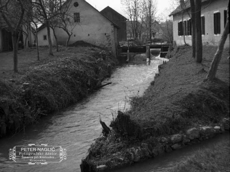 Iztek Nagličevega kanala nazaj v mlinščico leta 1938 - F 1938 1 5 011