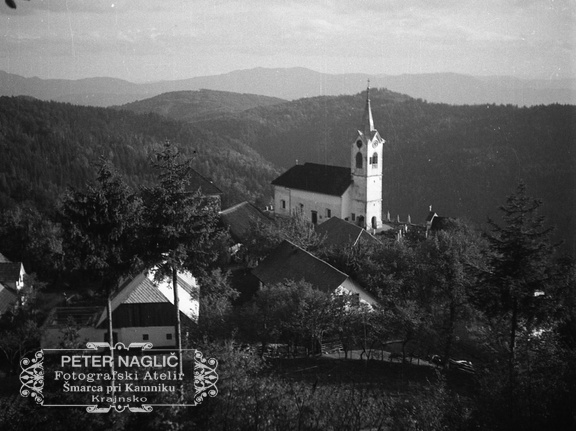 Pogled na cerkev sv. Urha in okolico v Vranji Peči leta 1932 - F 1932 1 11 011