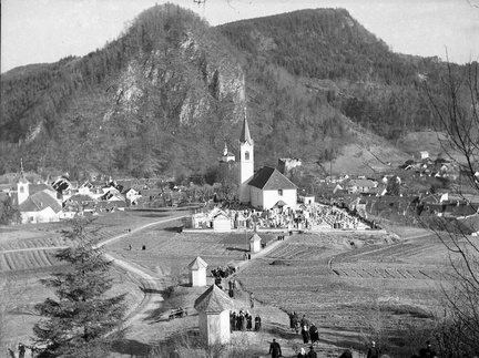 Kamnik, pogled na Žale s Kalvarije leta 1940 - Naglic RA 55 30 3823