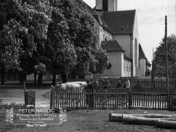 Murska Sobota, južni del katoliške cerkve sv. Nikolaja leta 1933 - F 1933 1 1 013
