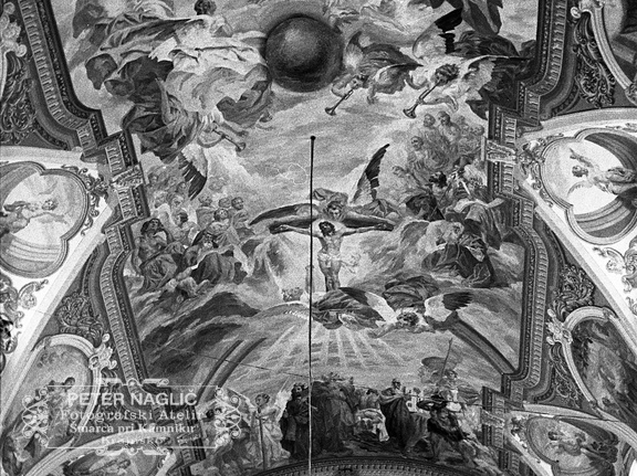 Notranjost frančiškanske cerkve v Ljubljani leta 1937 - F 1937 1 6 003