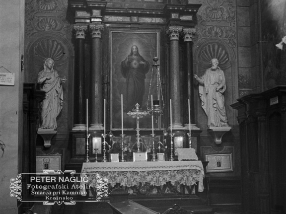 Notranjost frančiškanske cerkve v Ljubljani leta 1937 - F 1937 1 6 012