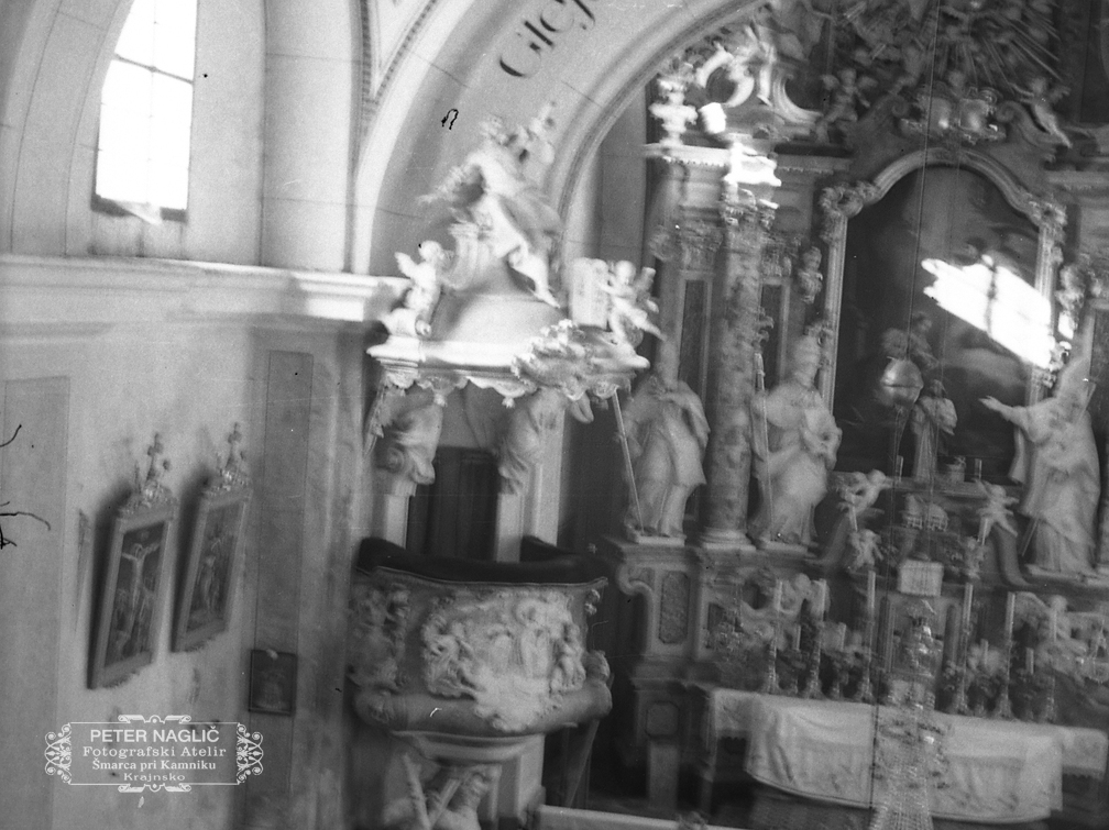 Notranjost cerkve sv. Marjete na Golem leta 1940 - F 1940 1 13 004
