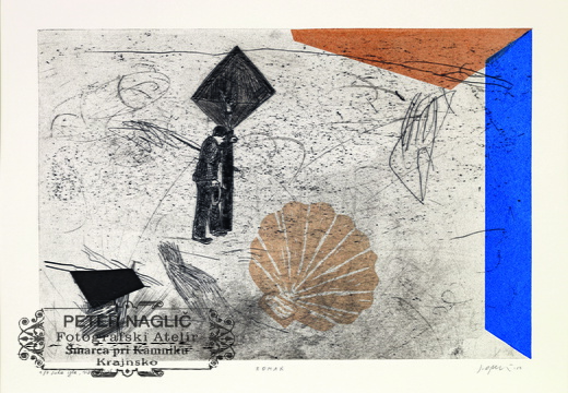 Romar - Janko Orač, grafika (suhe igle in visoki tisk) 2023