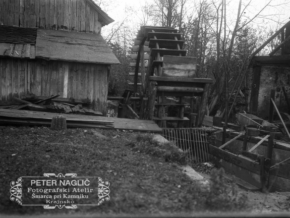 Vodno kolo, del šupe in podiranje Špurčove fužine septembra 1922 - Naglic050