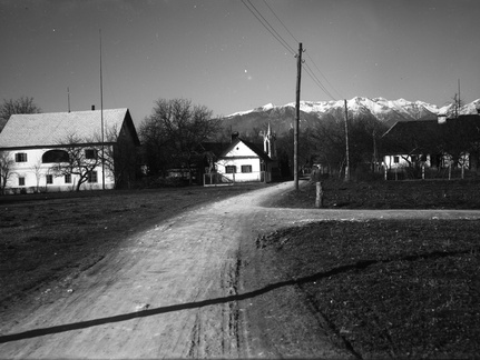 Panorama 3 Elektrarna, znamenje, Končkova hiša, pozimi 1929 - Naglic072