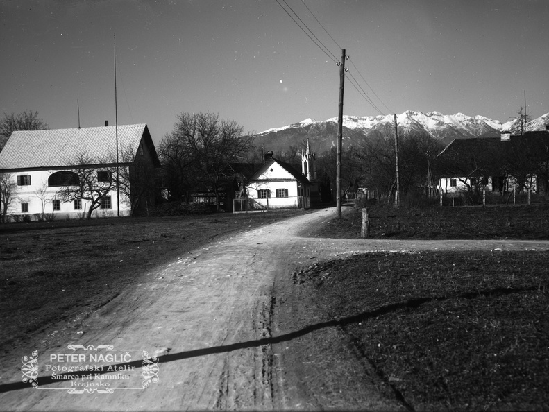 Panorama 3 Elektrarna, znamenje, Končkova hiša, pozimi 1929 - Naglic072