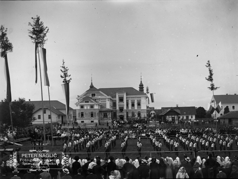 Domžale, blagoslov prosvetnega doma 28. avgusta 1910, proste vaje - Naglic sn2