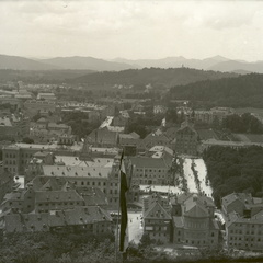 Pogled na Ljubljano z gradu v času obiska cesarice Cite - 77  1090