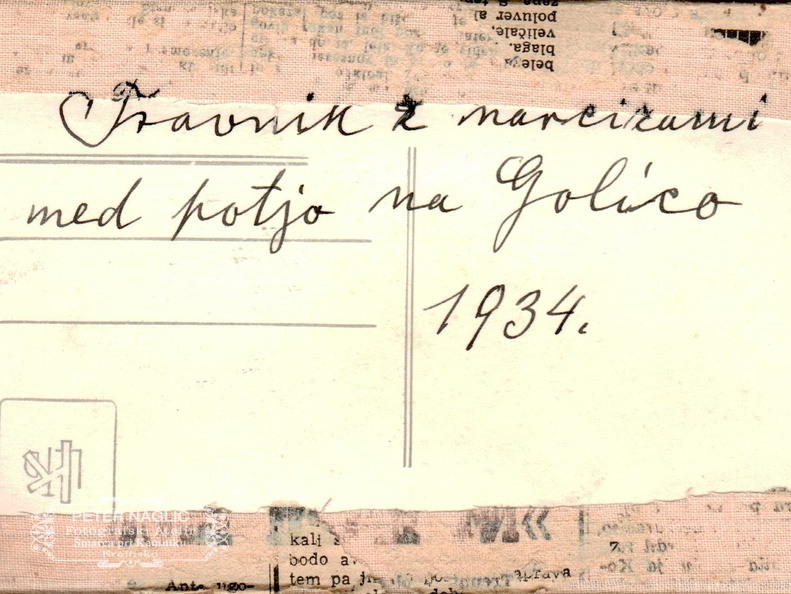 Izlet na Golico leta 1934 - F 1934 1 1 011 hrbtna stran