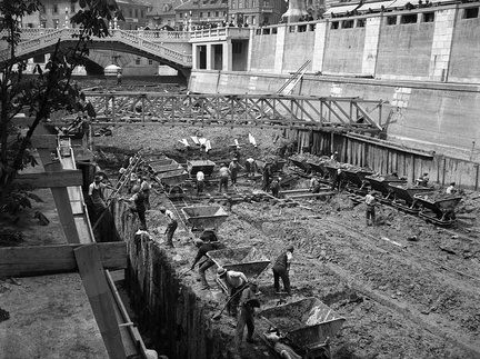 Tromostovje, ureditev struge Ljubljanice, 1933 - F 1933 2 3 013