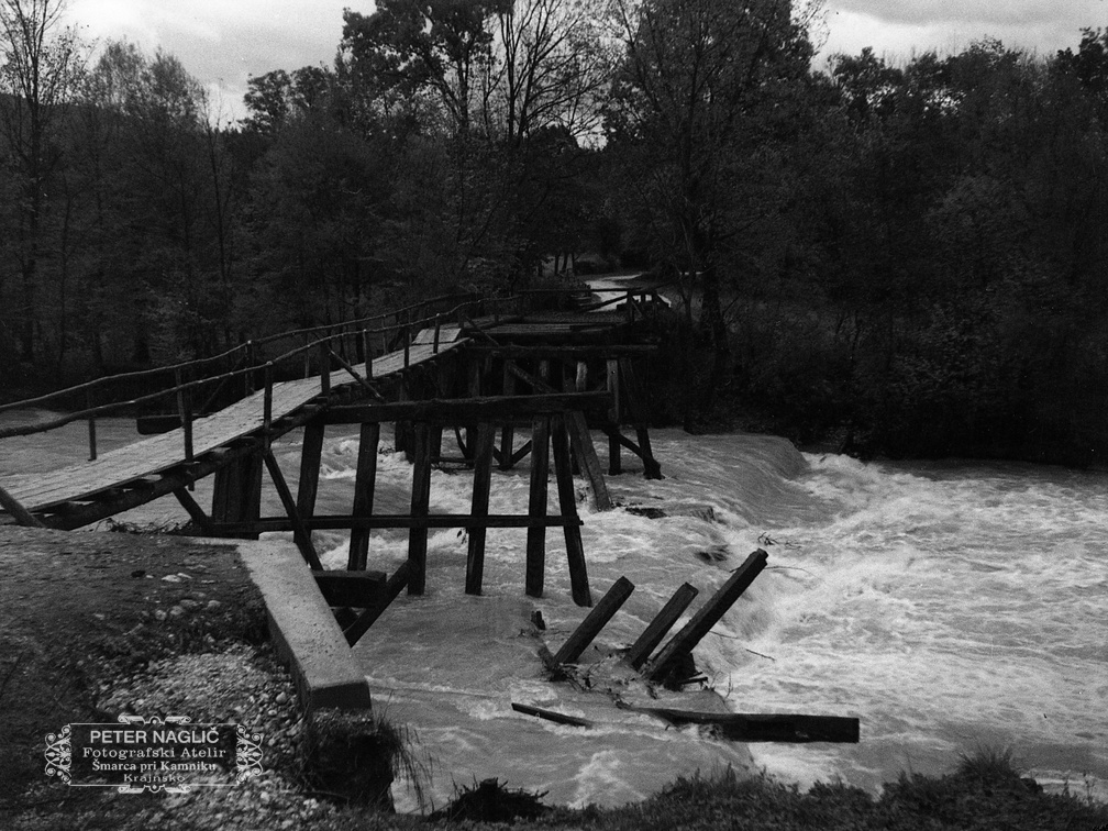 Porušen most čez Kamniško Bistrico na Homcu, 1933 - F 1933 4 4 008