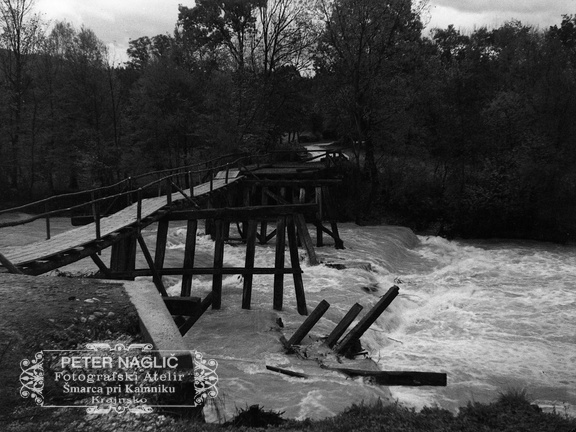 Porušen most čez Kamniško Bistrico na Homcu, 1933 - F 1933 4 4 008